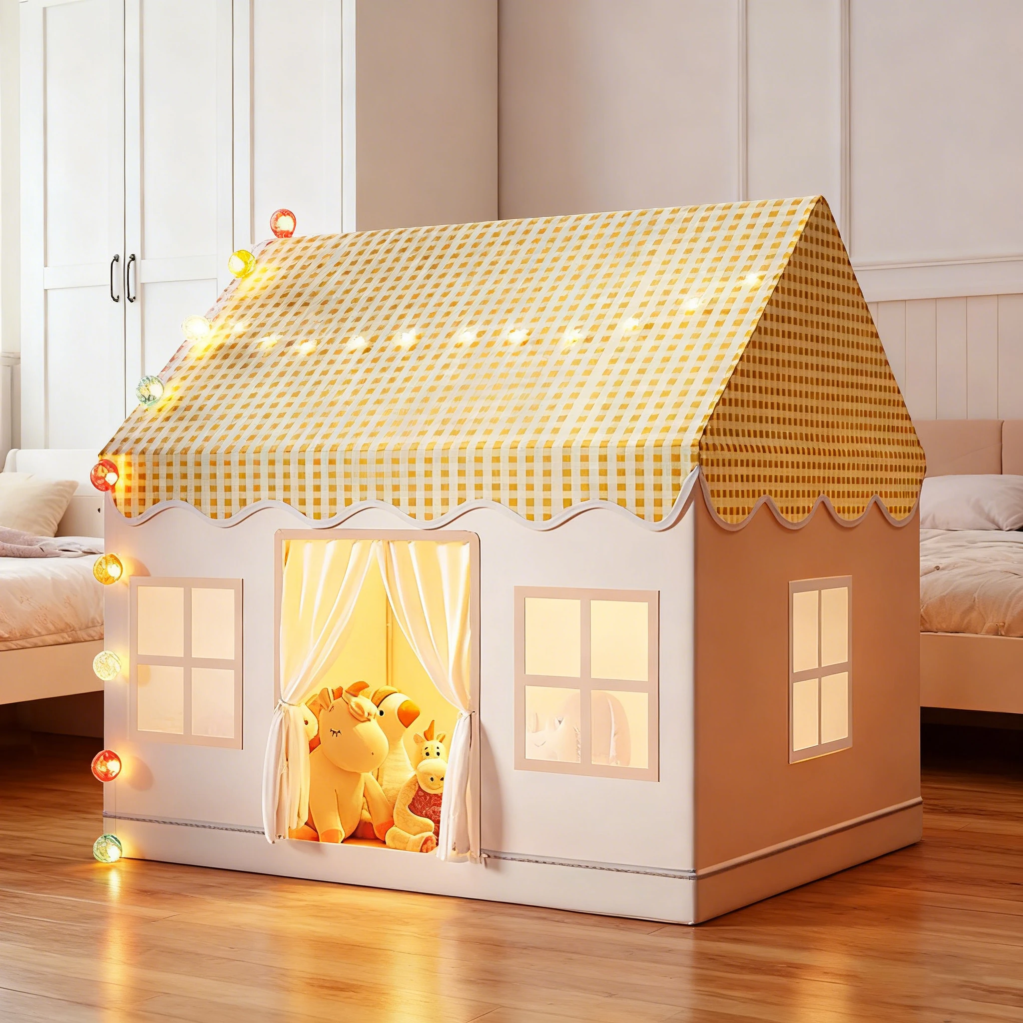 Kinderkasteeltent Speelhuisje Binnen Buiten Sprookje Prinses Kasteel Speeltent Kindercadeau Speelgoedhuistent (enkele tent)