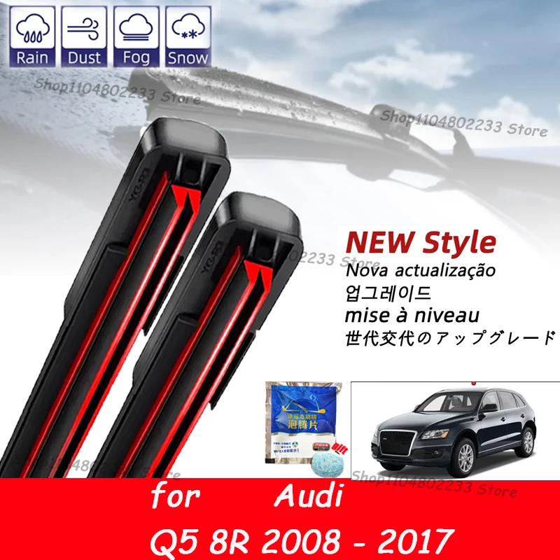 

LHD Front Wiper Blades Set For Audi Q5 8R 2008 - 2017 Windshield Windscreen Window Rain Brush Erick's Wiper