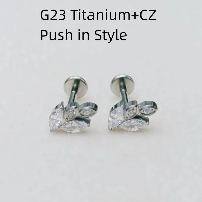 10pcs Body Jewelry New G23 Titanium CZ Lip Labret Bar Ear Helix Tragus Rook Barbells Stud Piercing Jewelry Cute Shine