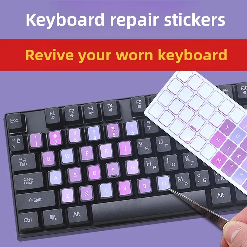 

Matte Fini Keyboard Key Stiers Letter Decals Protection Film Repair Stier for Desktop Cuters And Laptops
