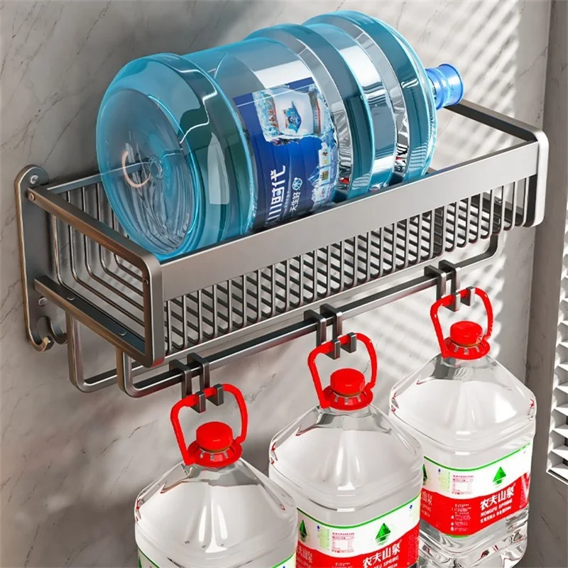 Aluminium Alloy Towel Rack Bathroom Storage Rack Non Punching Foldable Bathroom Towel Storage Rack Bathroom Pendant
