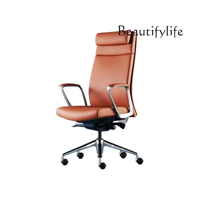 LX FSedia da ufficio capo in pelle minimalista italiana sedia da studio per computer comoda sedia ergonomicaSSS