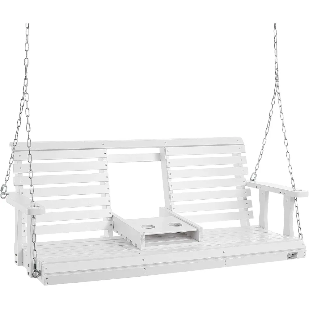 Wooden Porch Swing 5 ft, Patio Bench Swing for Courtyard & Garden, Upgraded 880 lbs Strong Load Capacity, Heavy Duty Swing