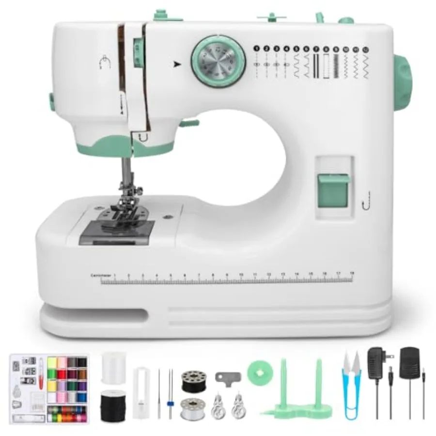 

Sewing Machine for Beginners with 12 Built-in Stitches 6 Included Feet Portable Sewing Machine with Foot Pedal High-Low Speeds