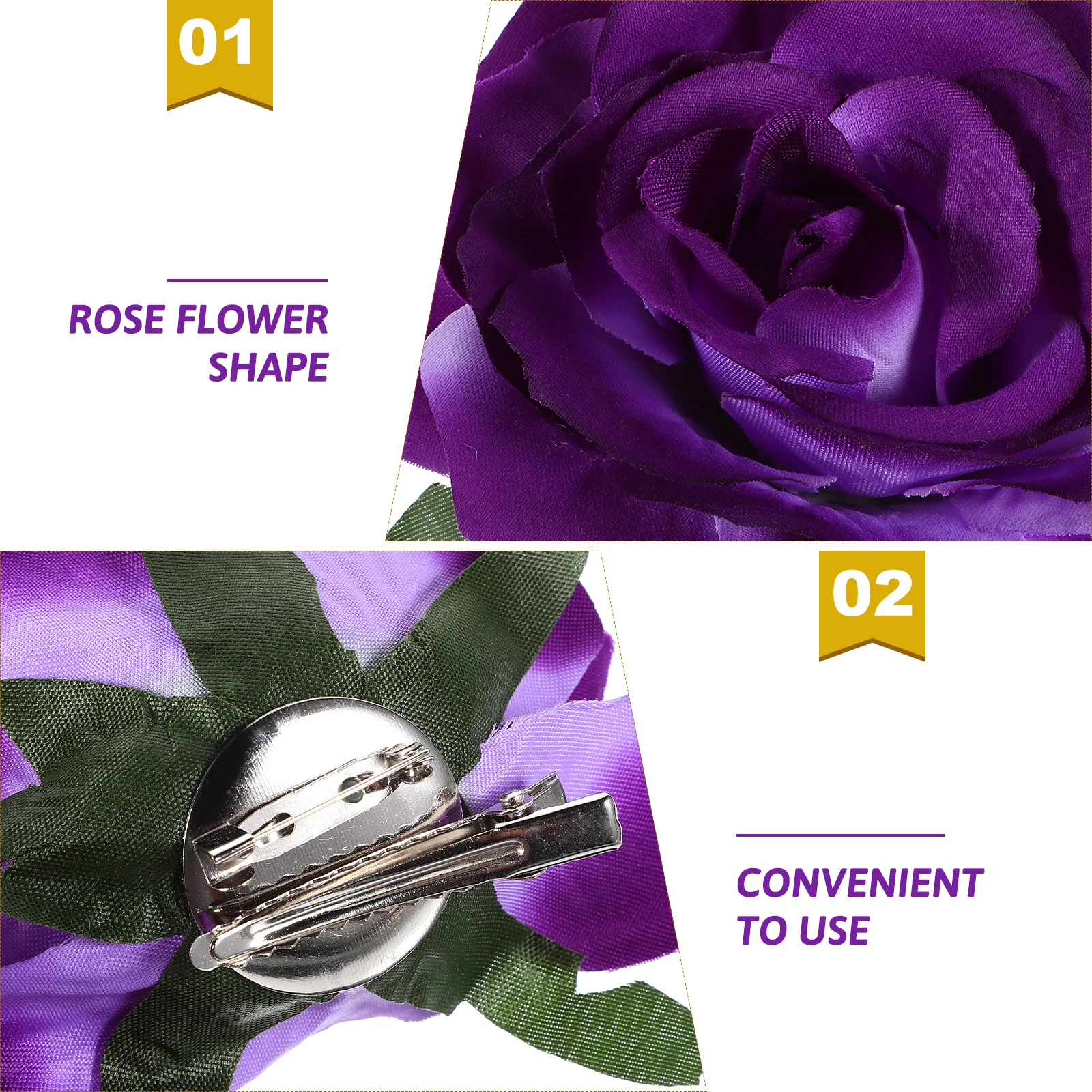 

1pcs Realistic Rose Flower Hair Clip Brooch Pin Satin Fabric Big Floral Accessory For Wedding Party Prom Dance Decor Jewelry