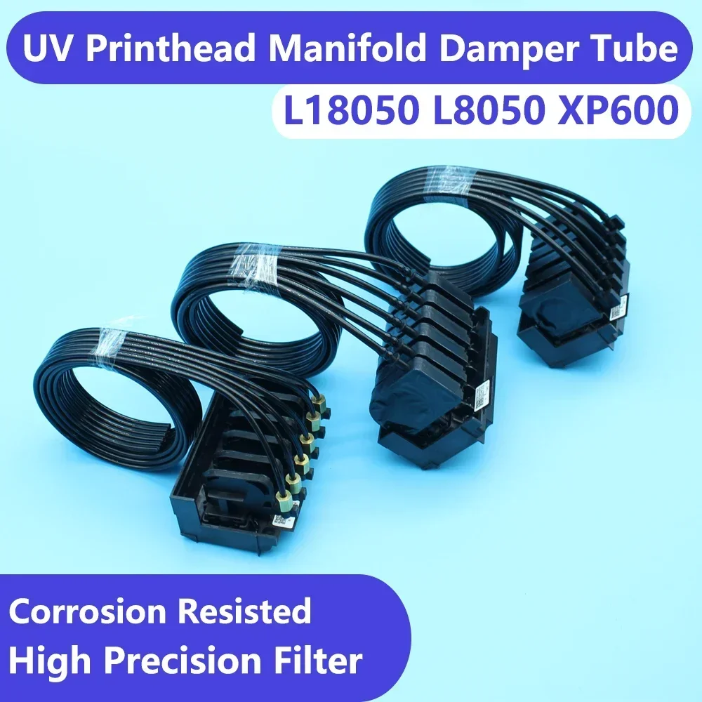 ET L18050 L8050 18100 UV Ink Damper UV DTF Convert Printhead Cover Manifold UV Black Ink Pipe Tubing XP 600 Print Head Parts