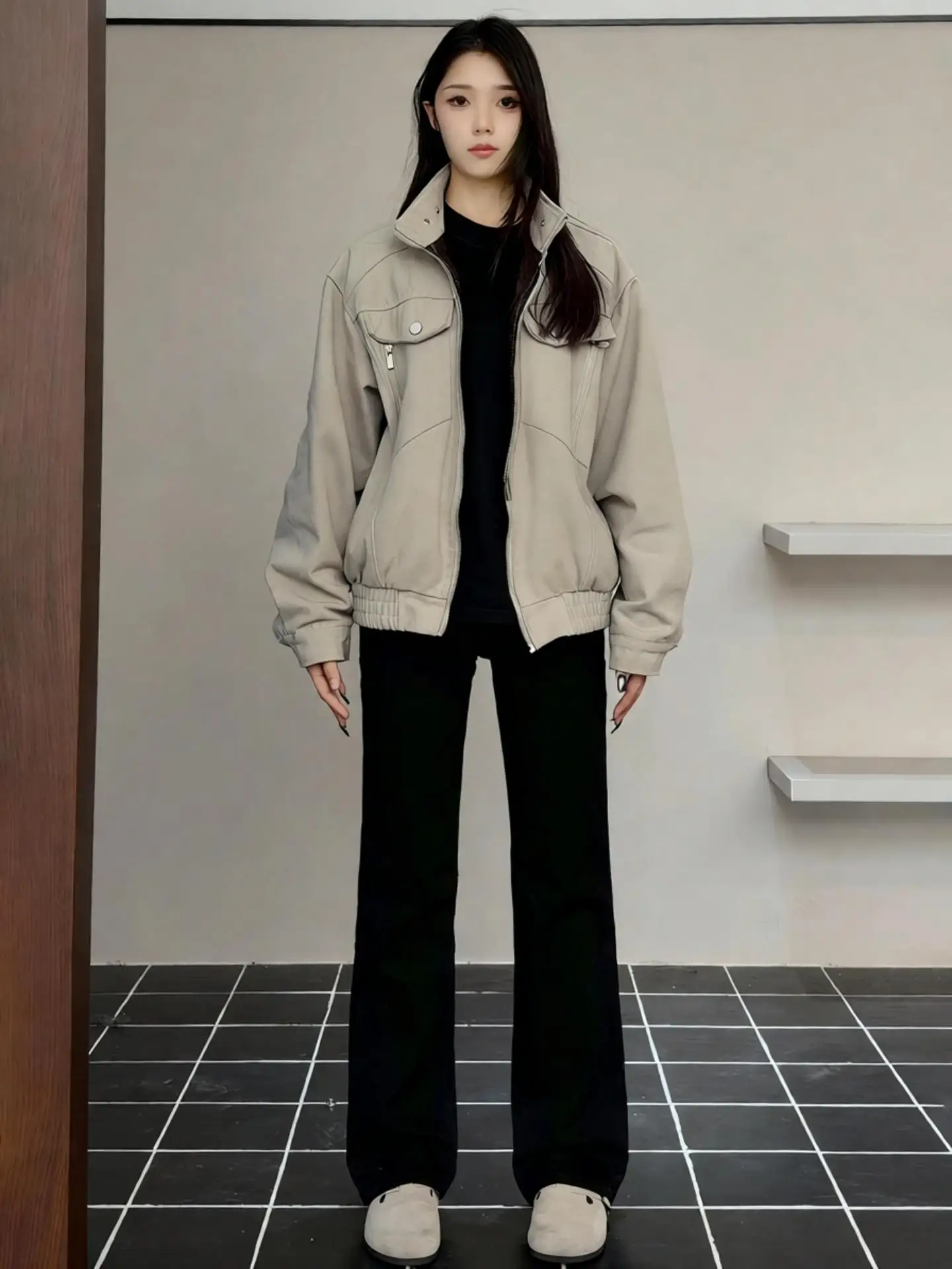 

Bla Fce Lined Men's Jeans Cleanfit Leg Lengthening American Vibe Loose Straight Leg Winter Wear Casual Youth Faion