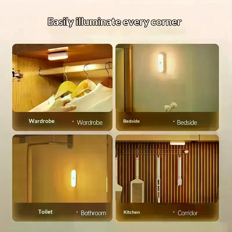 New Long Wireless Charging Human Body Sensor Light Strip Automatically Lights Up At Night Suitable For Corridors And Passageway