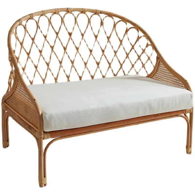 Nordic Japanese-style natural rattan woven sofa combination living room single rattan bed