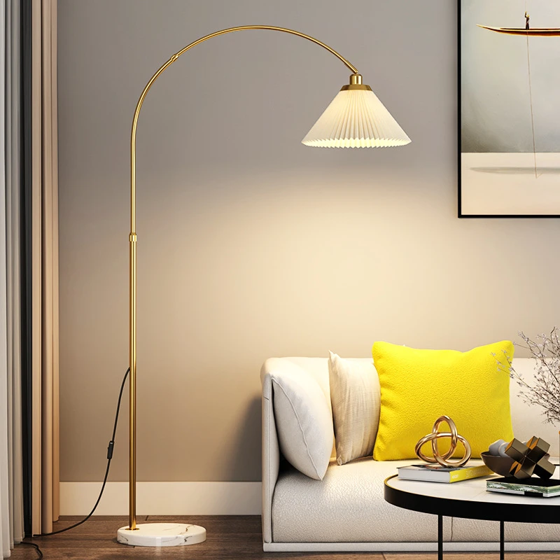 Imagem -04 - Modern Led Floor Lamp Simples Mármore Base Metal Standing Light Quarto Sala Decoração Corner Floor Light