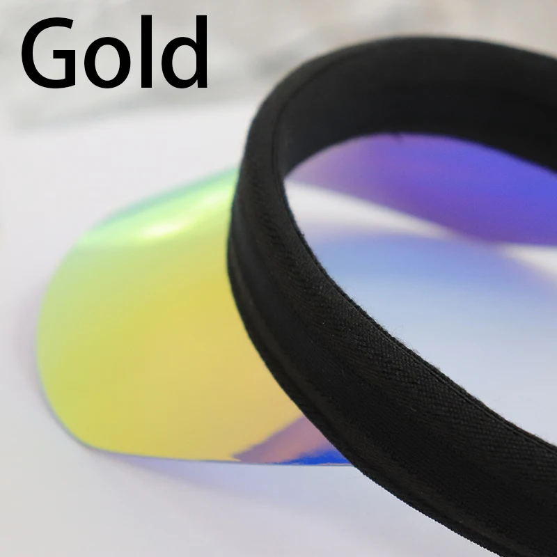 UV 400 Gold Gloss Empty Top Golf Cap Sun Visors for Women Men Yoga Travel Tennis Hiking Driving Visor Casual Leisure Sunblock