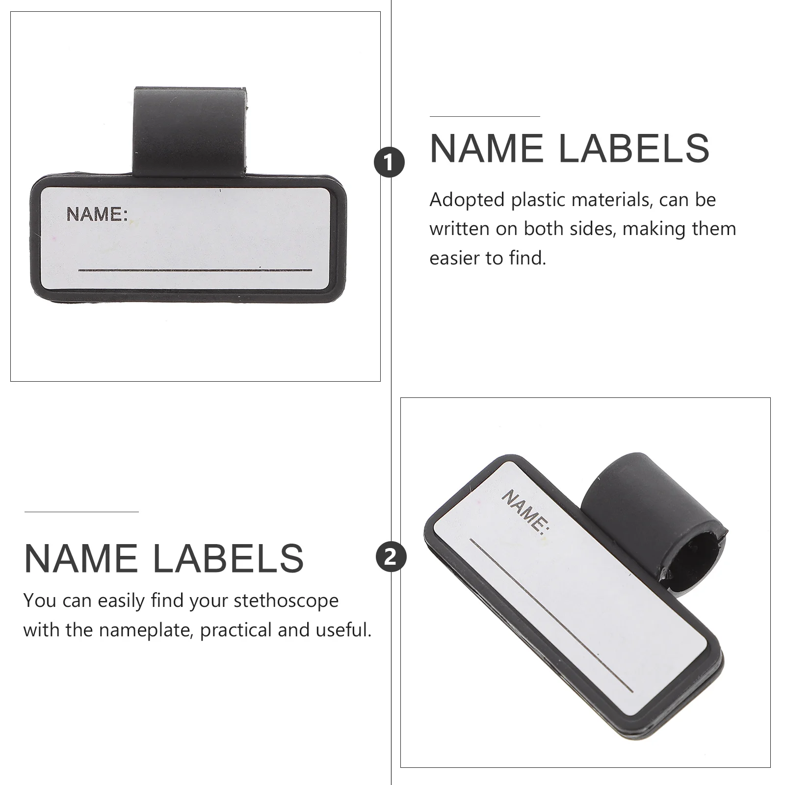 5 Pcs Stethoscope Name Tag Cards ID Identification Clip Tube Replacement Magnetic Labels Plate Holder