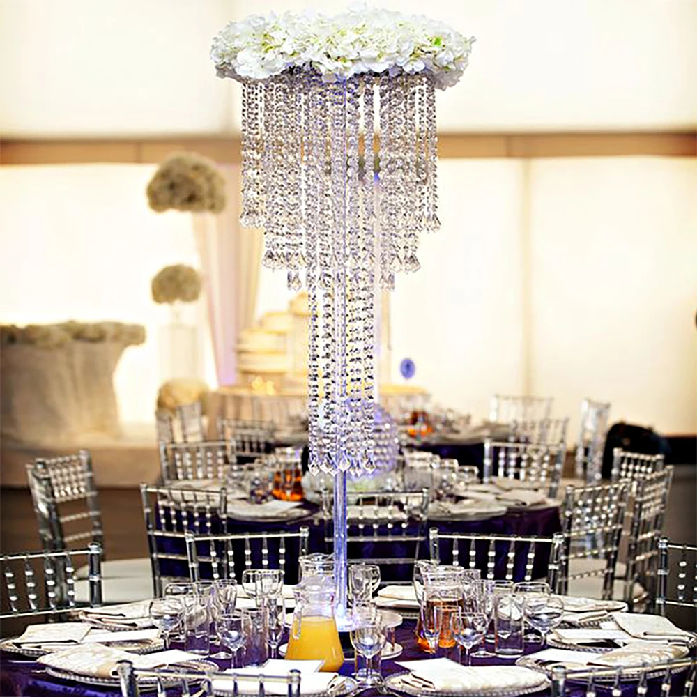 

2 pcs/set European-style crystal flower shelf wedding supplies wedding site layout props vase acrylic road lead ornaments