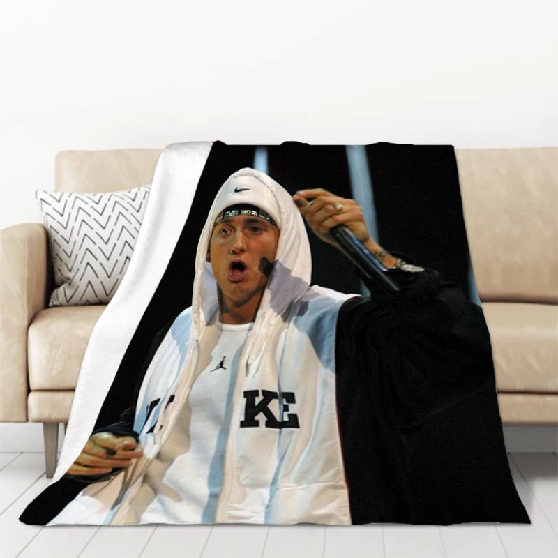 Eminem Thick and Warm Fleece Blanket Sofa Winter Microfiber Bedding Fluffy Soft Blankets & Throws Knee Nap Decorative Custom