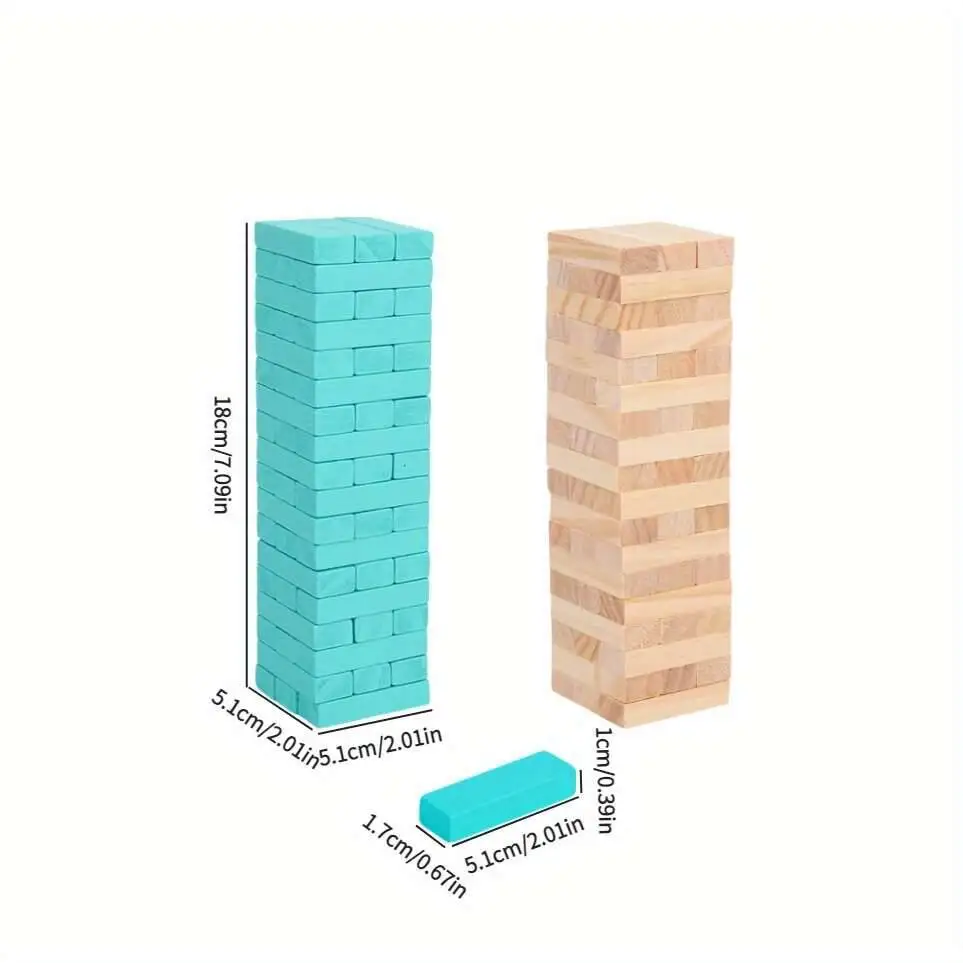 قطعة واحدة من كتل Jenga 54 الكلاسيكية، يطرق، هيكل متين |   ديكور غرفة اللعبة، مناسب للحفلات