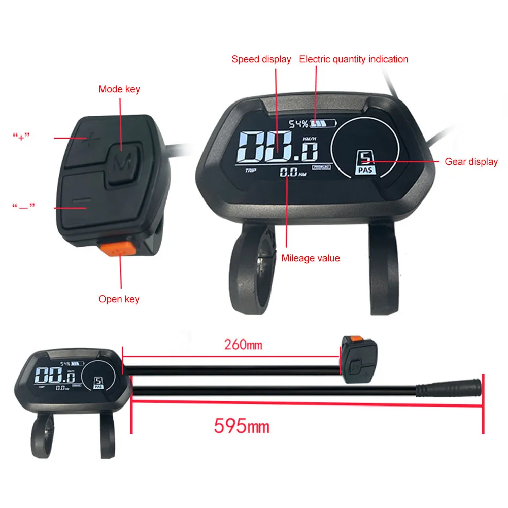 Electric Bicycle 3.5 Inch DZ43 Colorful Display For Bafang BBs01 02 HD Waterproof LCD Instrument Electric Bicycle Accessories