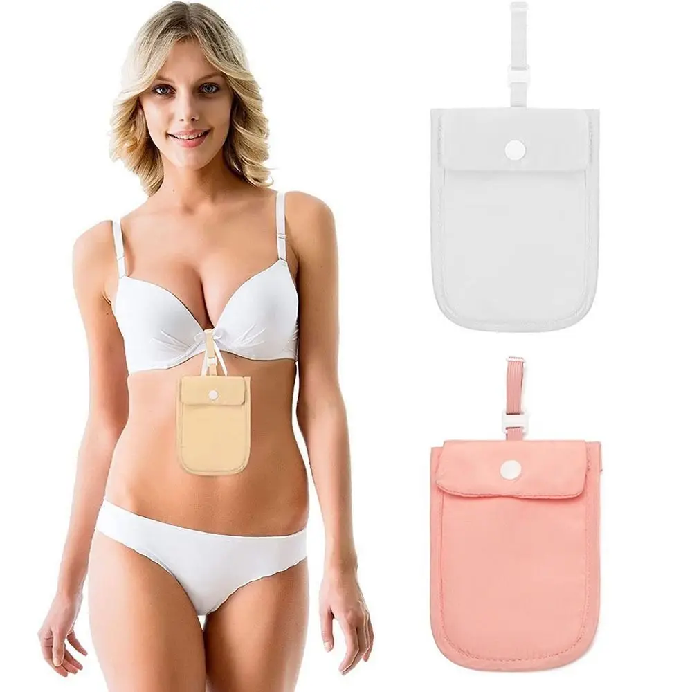 Fashion RFID-Blocking Bra Wallet with Adjustable Elastic Strap Invisible Money Pouch Ultra-thin Secret Pocket Women Girls