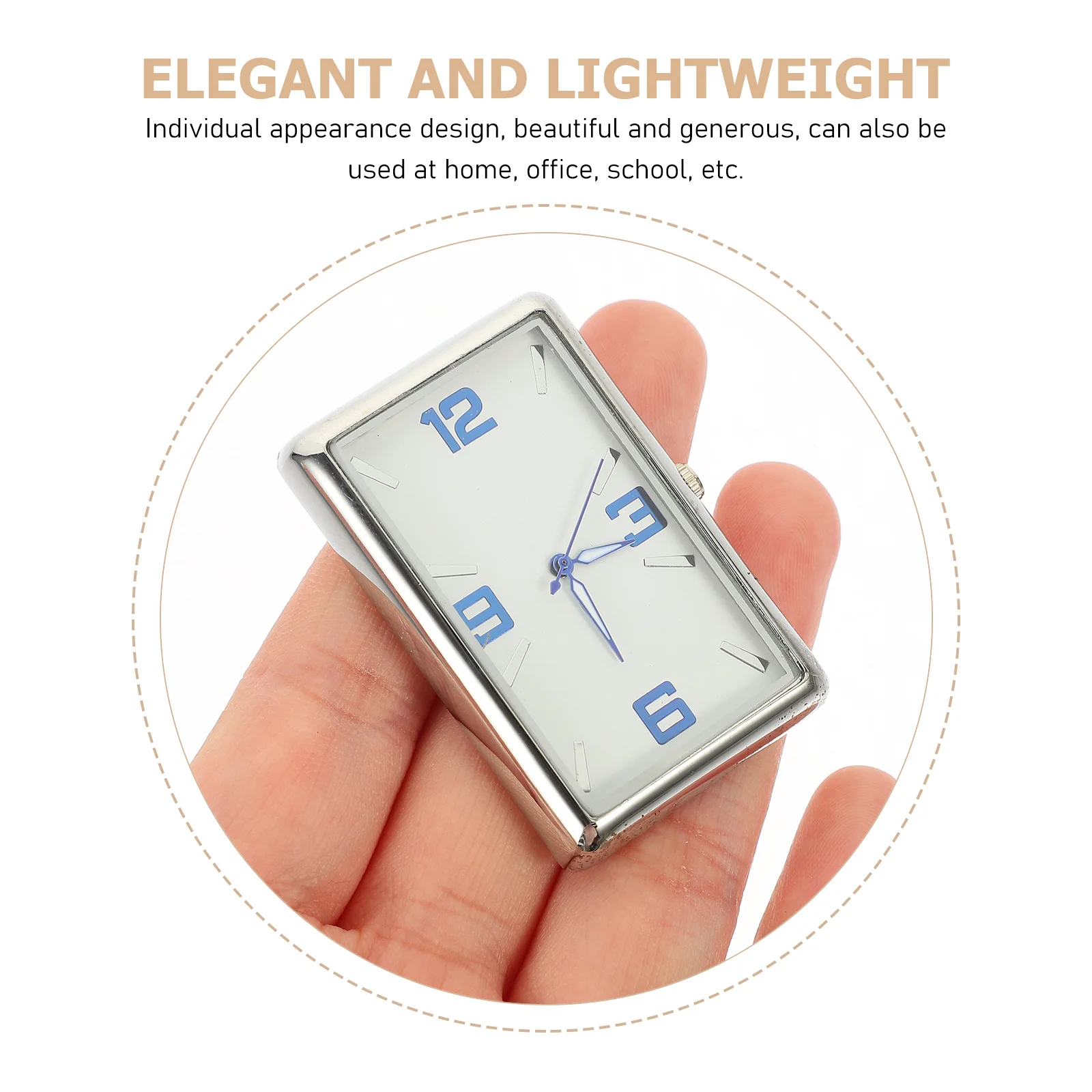 ساعة كوارتز ذاتية اللصق للسيارة من JECOMPRIS، لوحة قيادة محمولة تعمل بالطاقة، ديكور من الفولاذ المقاوم للصدأ، ساعة سفر صغيرة #6