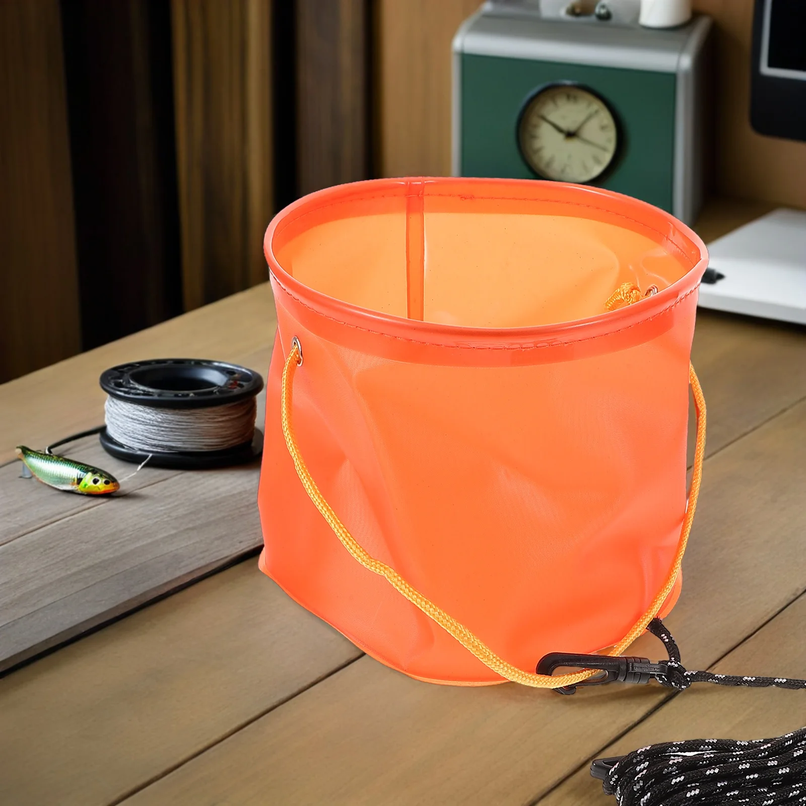 

Foldable Eva Bucket Waterproof Bait Container Rope Handle Compact Lightweight Camping Hiking Outdoor Use Collapsible Portable