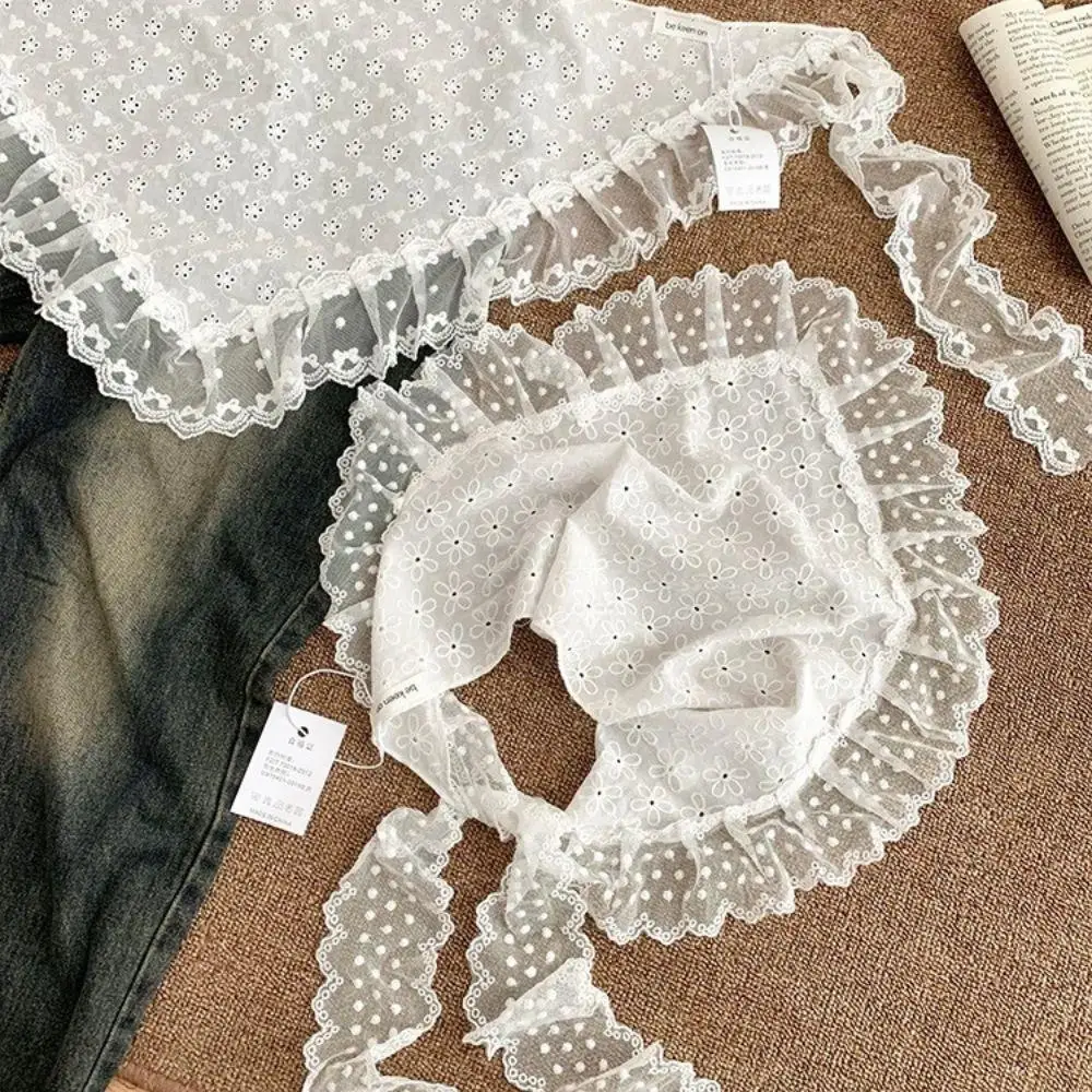 Koreanische Spitze Dreieck Kurzen Rock Halb Rock Butt Vorhang 2 In 1 Ins Kopftuch Spitze Trim Kleine Schürze Spitze gestapelt frauen Rock