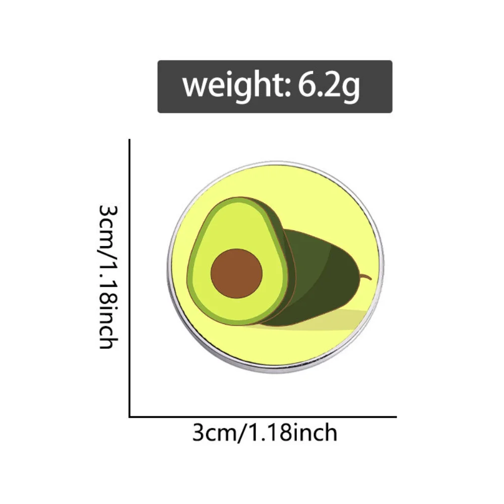 5pcs Cute Avocado Cartoon Button Brooch Fresh Fruit Round Badge Aesthetic  Pins for Backpack Clothes Decoration Food Lover Gift