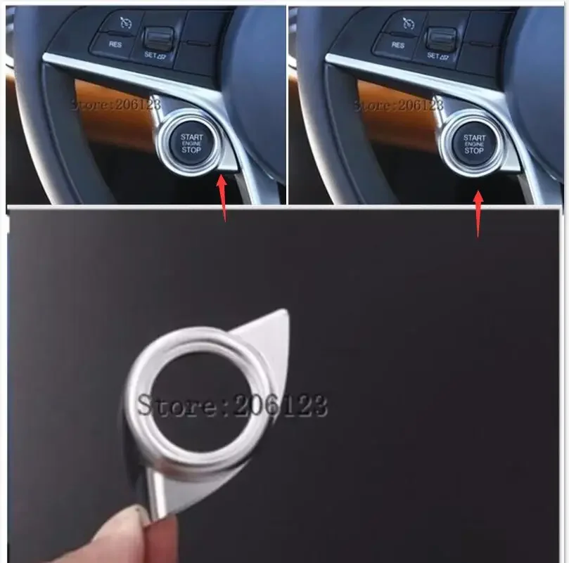 

ABS dedicated a key to for Alfa romeo Giulia Stelvio start button decorative circle ignition coils Car styling