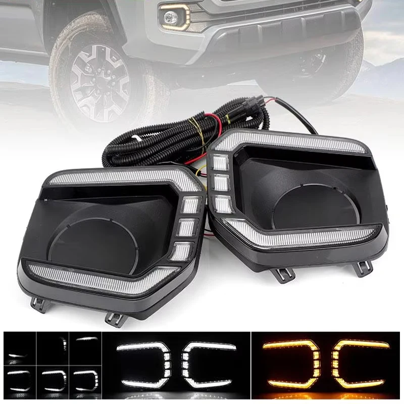 LED Fog Lamps Daytime Running Lights Front turn signal lamp fog light For Toyota Tacoma 2016 2017 2018 2019 2020 2021 2022 2013