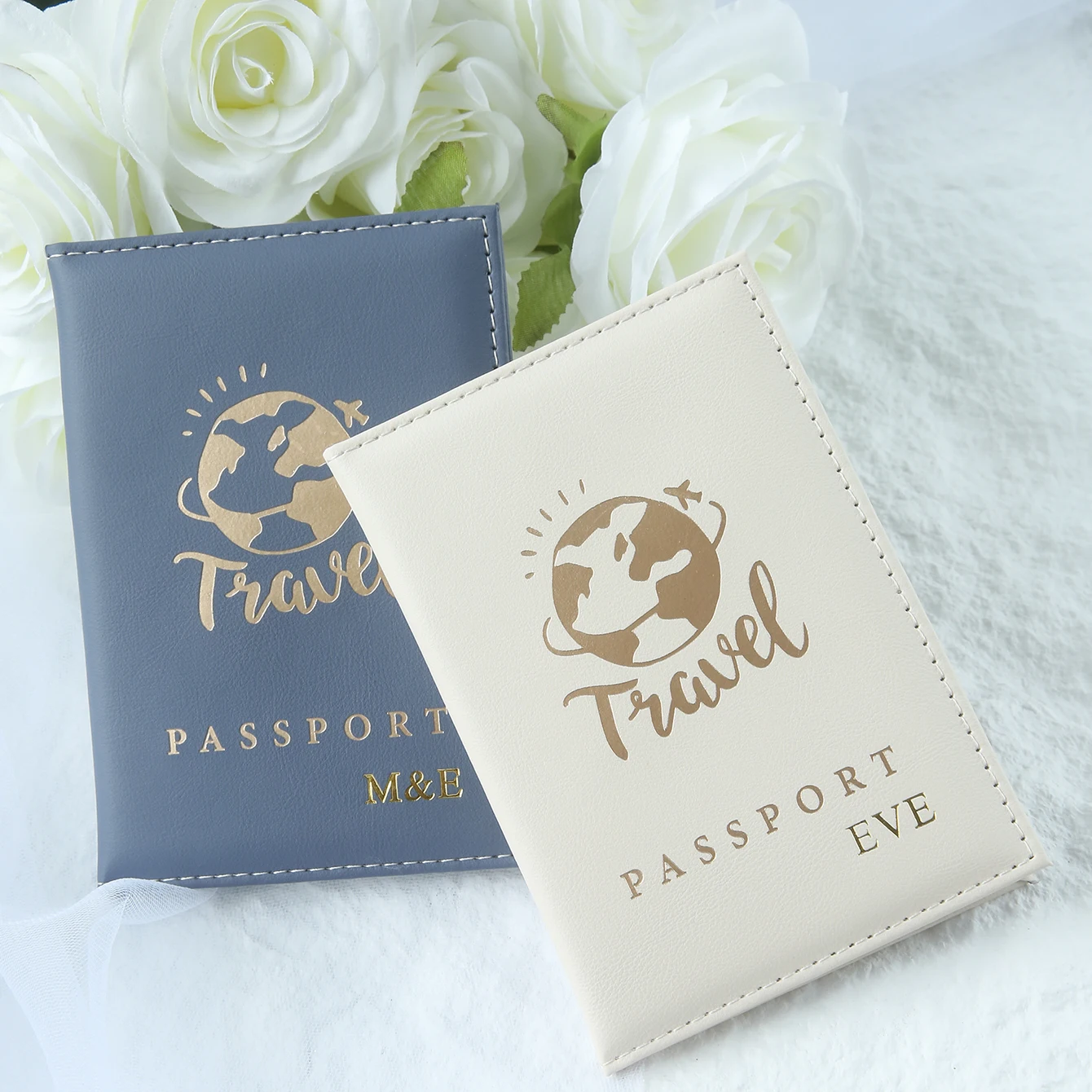 2개 세트 커플 여권 커버, 개인 맞춤형 금박 이름 각 - Travel Accessories Gifts For Her 리뷰 및 가격