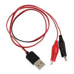 58CM Electrical Clamp Metal Alligator Clip Crocodile for Testing Probe Crocodile Test Clip to USB Adapter Multimeter Car Home