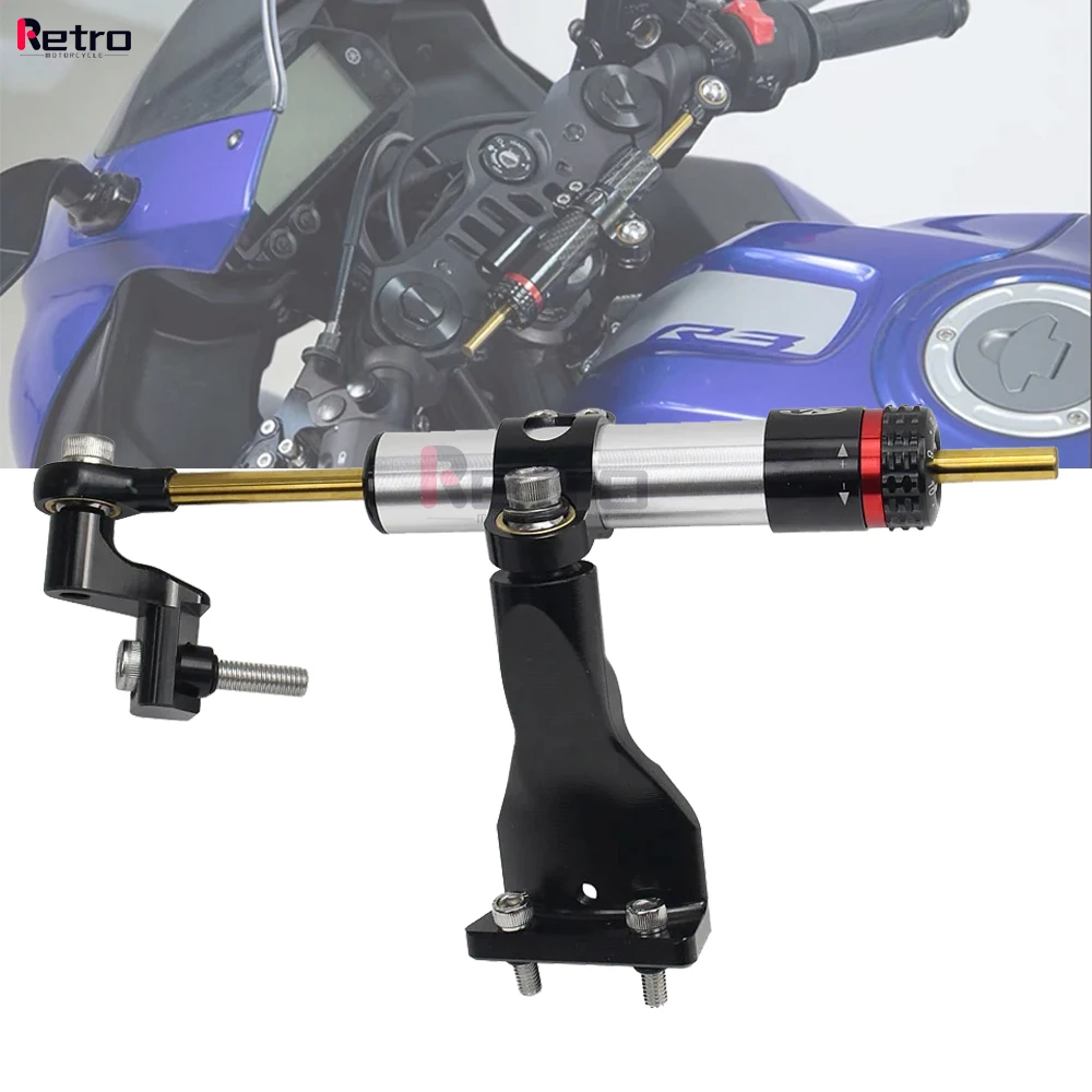 

For Yamaha YZF R3 2019 2020 2021 2022 2023 CNC Motorcycle Stabilizer Steering Damper Mounting Bracket Support Kit Accessories