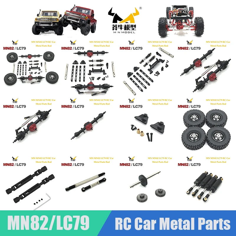 

Металлические усовершенствованные, передние и задние сборки осей, для MN модели 1/12 MN82 LC79 MN78 черные детали для радиоуправляемых автомобилей
