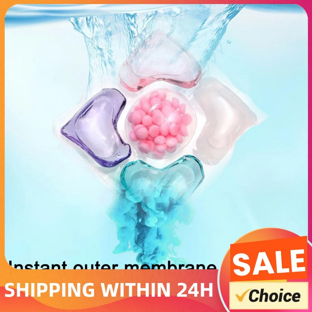 50Pcs Laundry Detergent Soap Box 5 in 1 Detergent Liquid Capsule Ball Laundry Cleaning Washing Capsules for Home Dormitory