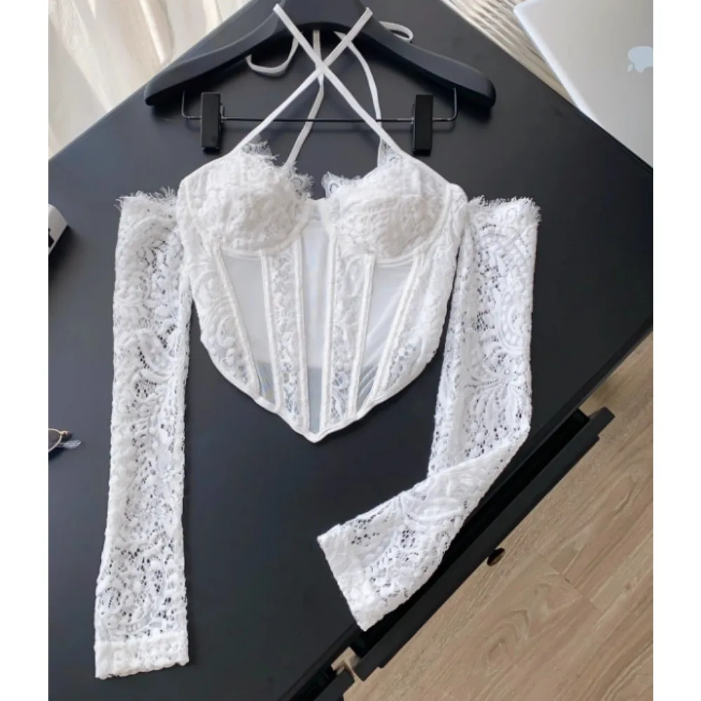 

Vintage Elegant slash neck halter basics long sleeve Blouse Fashion Shirt hotsweet Top Fairy Women Shirt