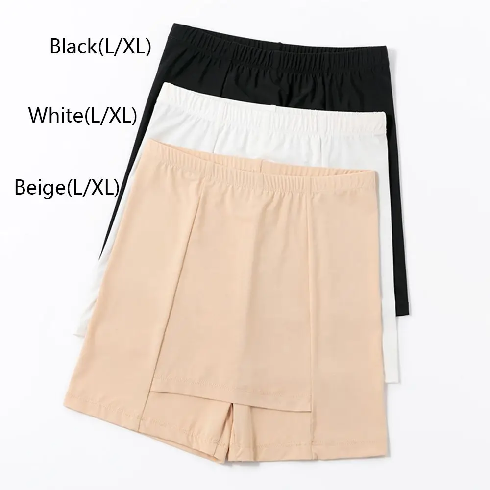 Ice Silk High Waist Safety Pants Boxer Women Thin Sliming Fit Women\'s Summer Shorts Double Layer Seamless Skirt Abdomen Hip Lift