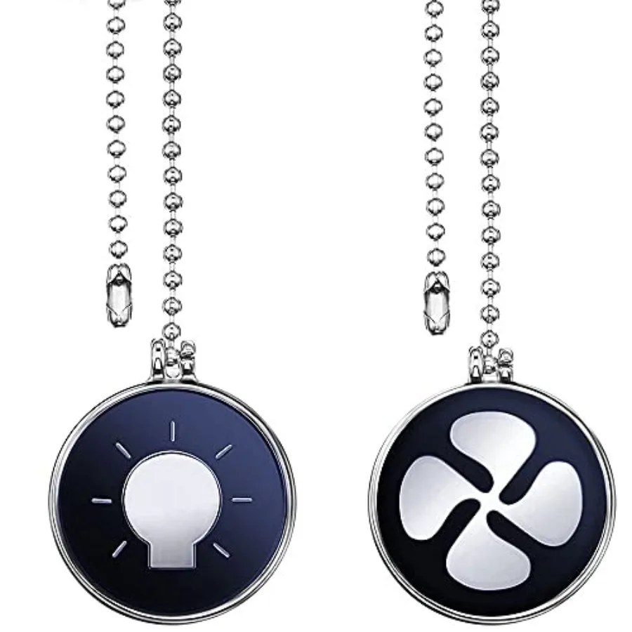 Ceiling Fan Pull Chain Decorative A set of 2 Ornaments Extender 12 Inch Dripping oil Bulb and Fan Pattern Pull Chain Extension