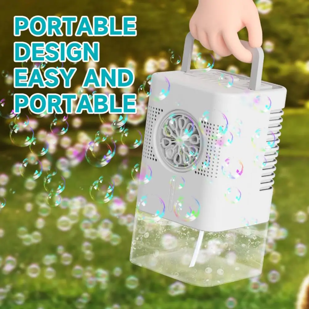 Máquina de bolhas infantil, brinquedos fofos para atividades ao ar livre/festas/adereços de casamento, elétrica automática, presente para crianças