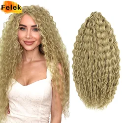 Ariel Curl Hair 3 Pcs Synthetic Deep Twist Crochet Hair Afro Curls Ombre 22 30 Inch Water Wave Braiding Hair Extension For Girls