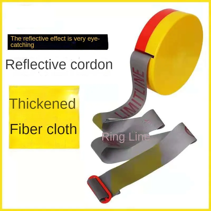 Red and White Warning Line Disposable PE Warning Tape 100 Meter Disc Type Safety Thickening Telescopic Isolation Reverse