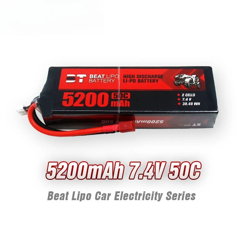 RC Racing Car Battery 5200mAh 2S 50C 7.4V High Performance Lipo Battery for RC Truck Vehicles Boat Drone RC Airplane Models