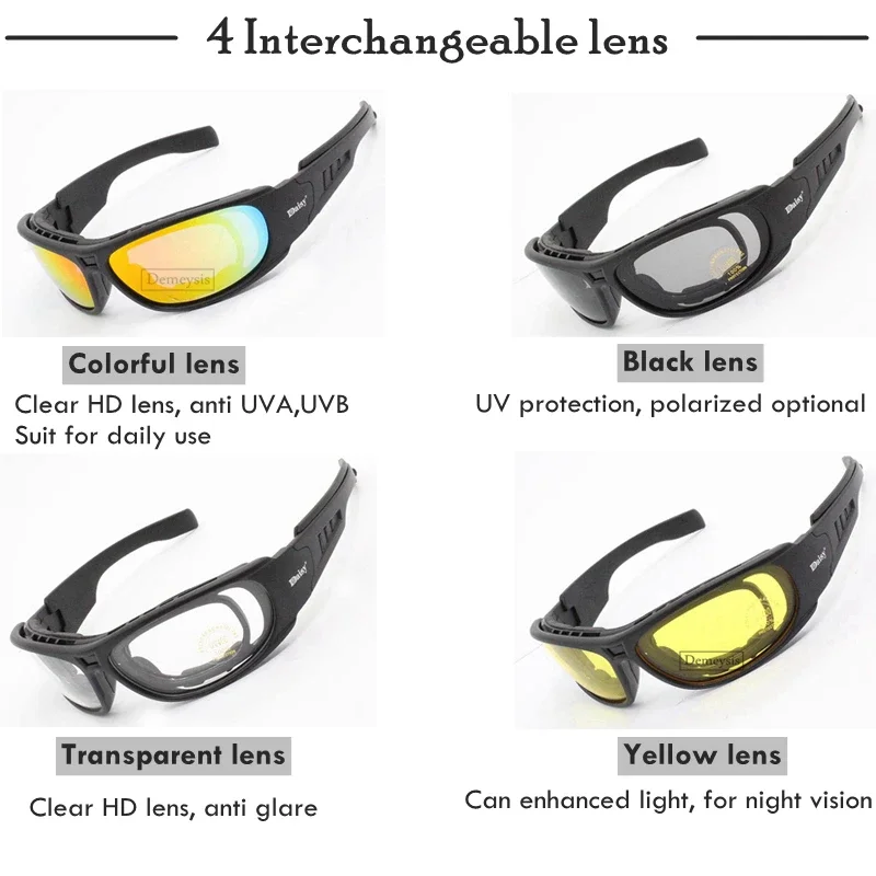Daisy C6 Gafas Polarizadas Tácticas Miope Airsoft Caza Tiro - imagen 3