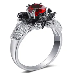 Bat Black Ring Halloween Jewellery Wedding Accessories Crystal Zircon Skull Fashion Woman Jewelry