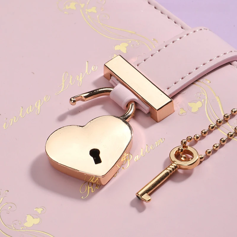 Retro Chinese Style Love Lock Notebook A5/B6 Loose-leaf Removable Notebook Leather-covered Business Office Meeting Record Book