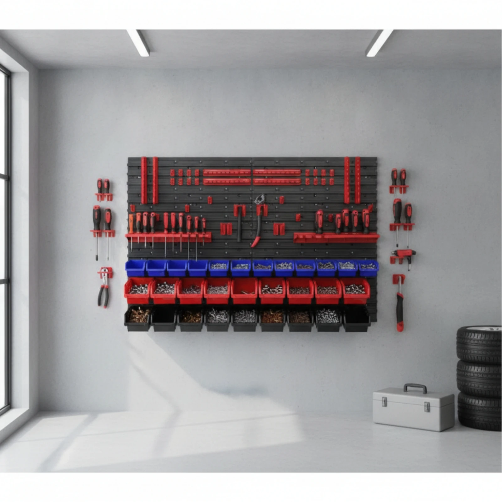 Pegboard Organizer with Bins M - Home Improvement Binford Tools review and price