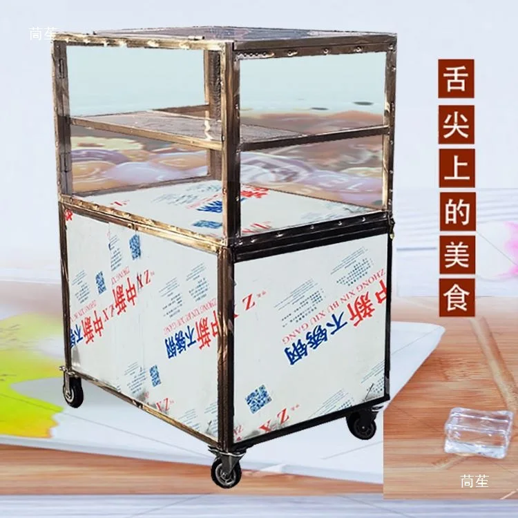Stall push snack cart mobile dining car night market Oden cooked cooked food stall trolley stall folding
