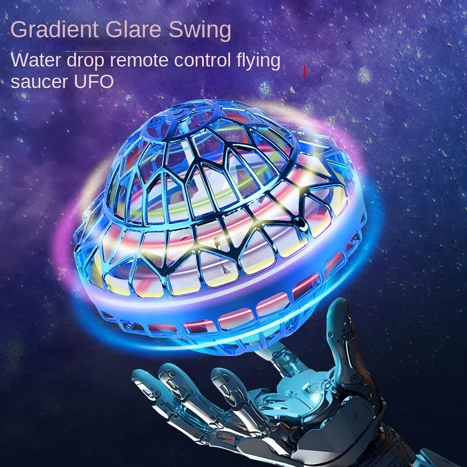 Vliegende Spinnerbal Boomerang Speelgoed 360° ° Roterende magie met LED-verlichting Drone Hover Ball Stress Release Fidget Toy Kids Family Gift