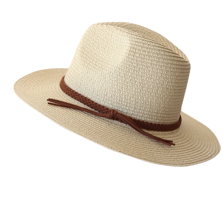 Damen Herren Strohhut mit breiter Krempe, Fedora, Sommer, Strand, UV-Schutz, Sonnenhut, UPF-Strohhut für Damen – Detail 13