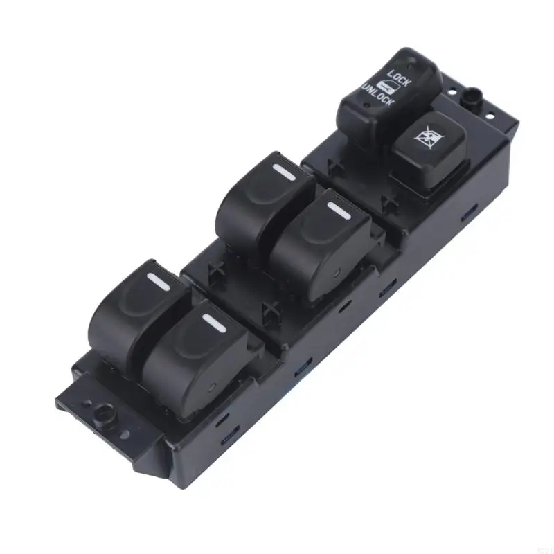 M76E Window Lift Button Panel Assembly for Great Wall Driver Door Repair, Black ABS Housing, Lock Button Layout, Part