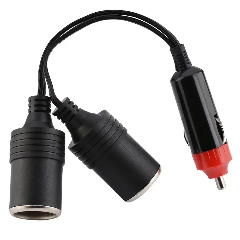 Car Triple Car Dual Port Cigarette Lighter Splitter Female Socket Plug Power Adapter Connector 10A Output Electric Wood
