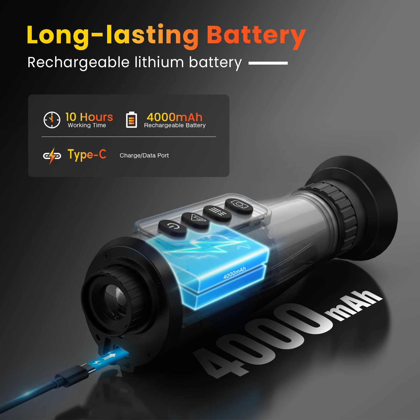 منظار أحادي العين الحراري GTGUARD H3 - مستشعر 256*192 (12μm)، AI Super - دقة 384x288، وقت تشغيل 10 ساعات للمغامرات الخارجية #6