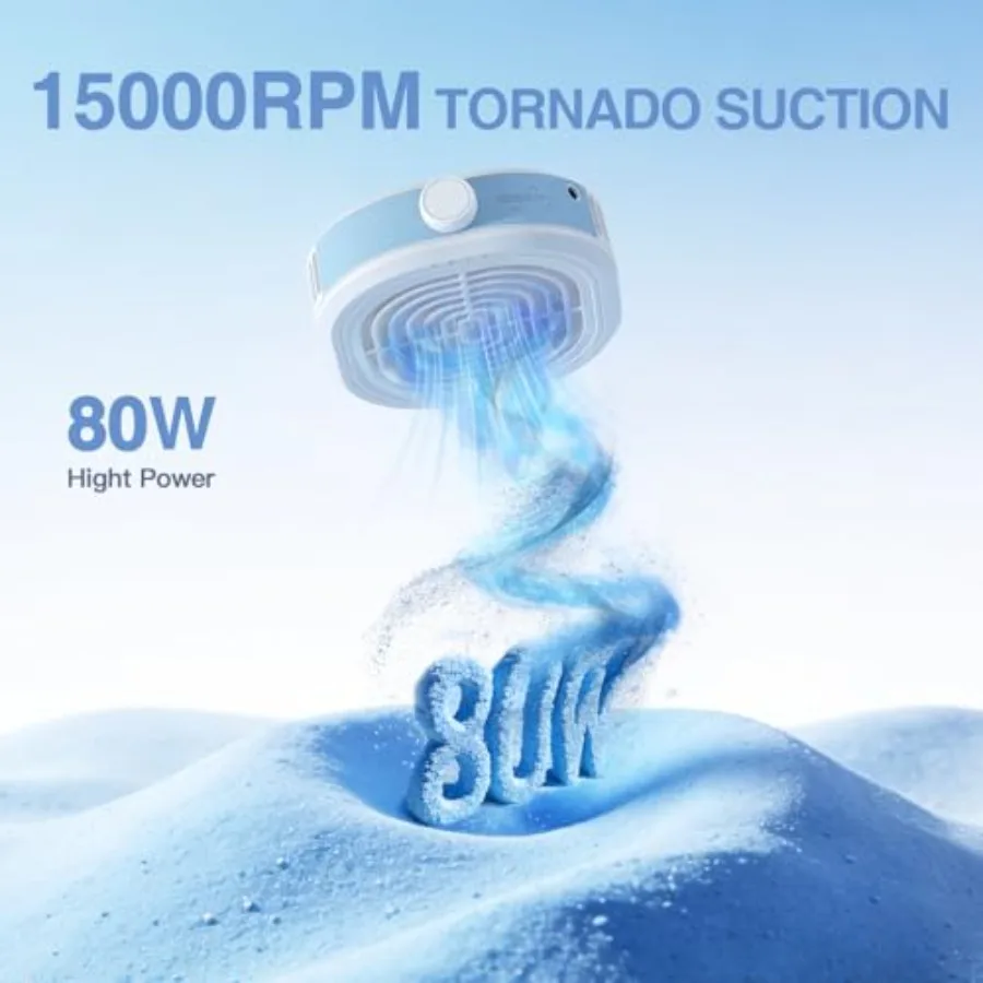 Professional Nail Dust Collector 80W Mini Portable Table-Top Vacuum with Brush 3 Suction Levels 10 Non-Woven Cotton Filter Elem